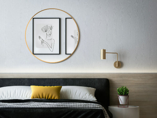 Dekor runder Wandspiegel, runder Spiegel mit Gold Metall Rahmen