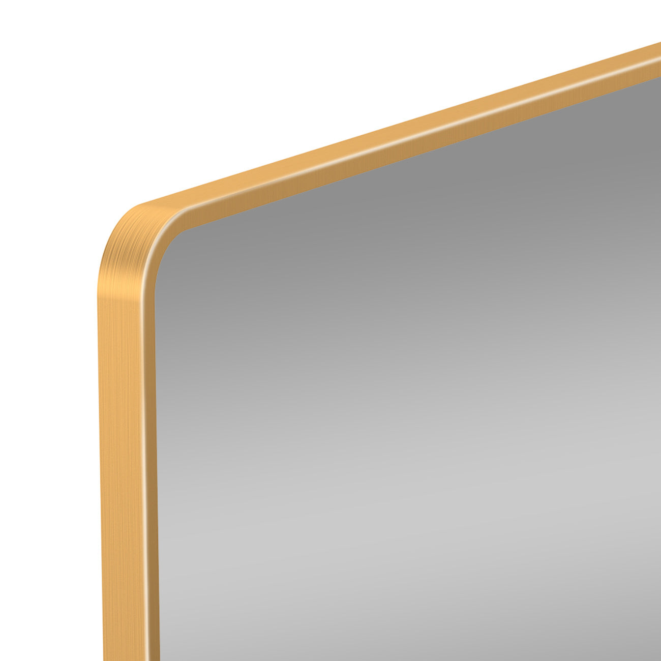 LED wall mirror with gold metal frame, light changing