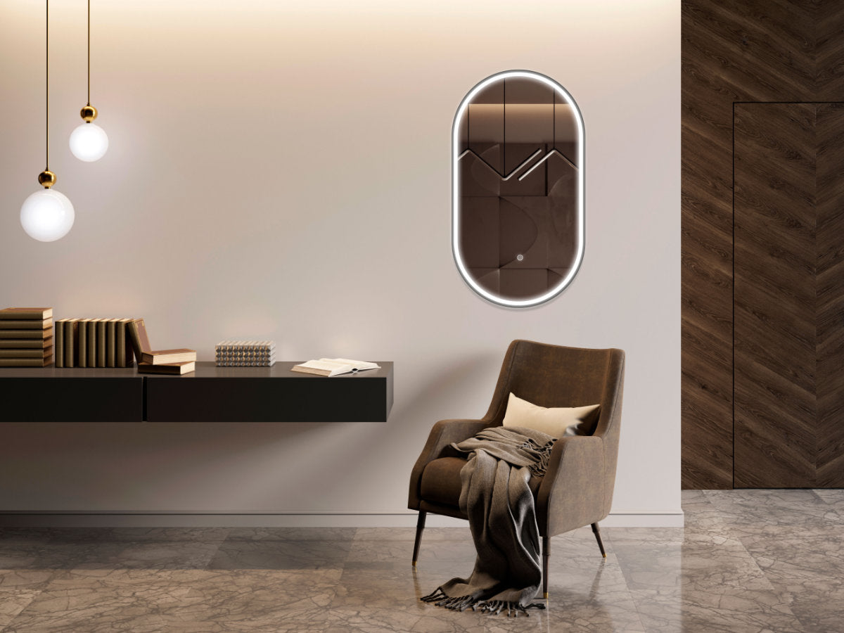 LED Badspiegel, design oval Badspiegel, Badspiegel mit led Beleuchtung