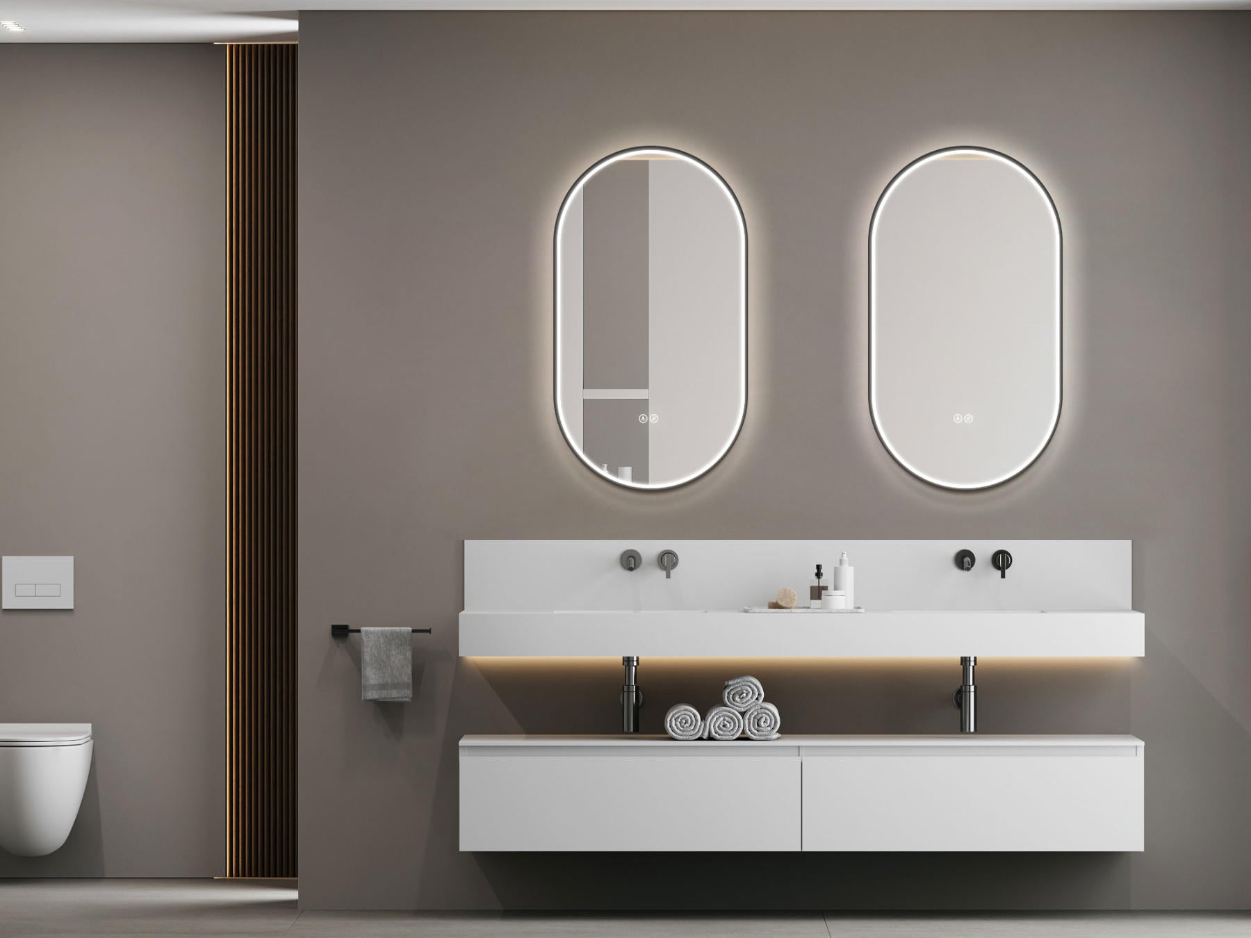 LED Badspiegel, design oval Badspiegel, Badspiegel mit led Beleuchtung
