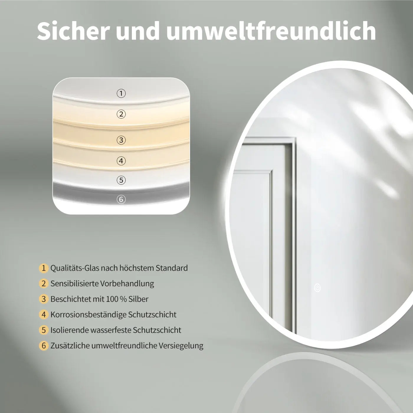 LED Rundspiegel für Badezimmer mit Lichtwechsel Warmweiß / Kaltweiß - HOKO-Style