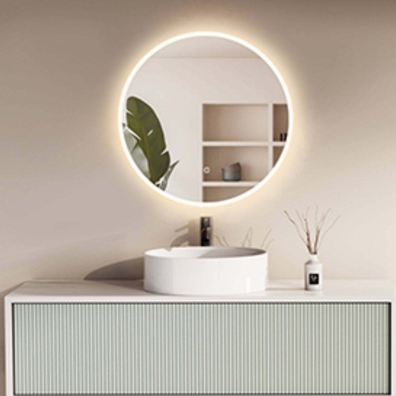LED Badspiegel, design Dekor Spiegel, Badspiegel mit led Beleuchtung, Badspiegel rund