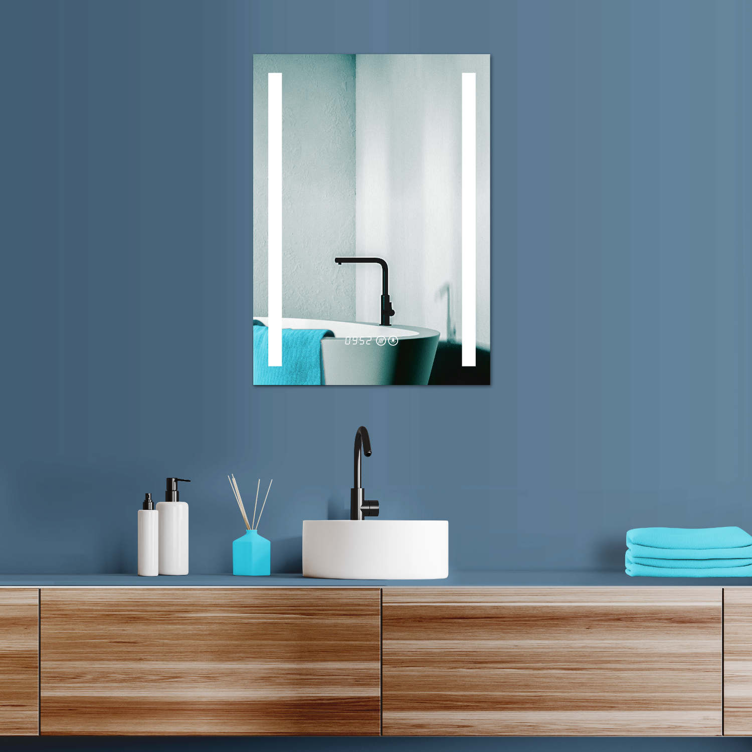 LED Badspiegel, design Dekor Spiegel, Badspiegel mit led Beleuchtung,