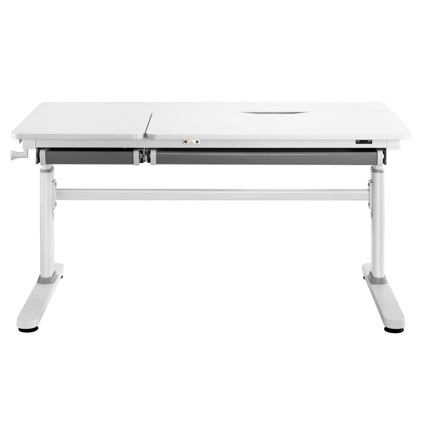 Ergo-Study-Table manual height adjustable children desk with adjustable table top, White