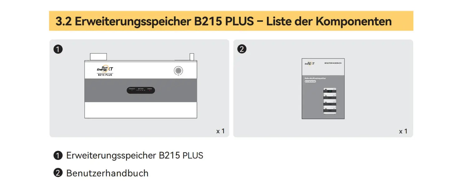 SunEnergyXT B215 Plus Erweiterungsakku 2150Wh Solarspeicher - 2,15 kWh - HOKO-Style