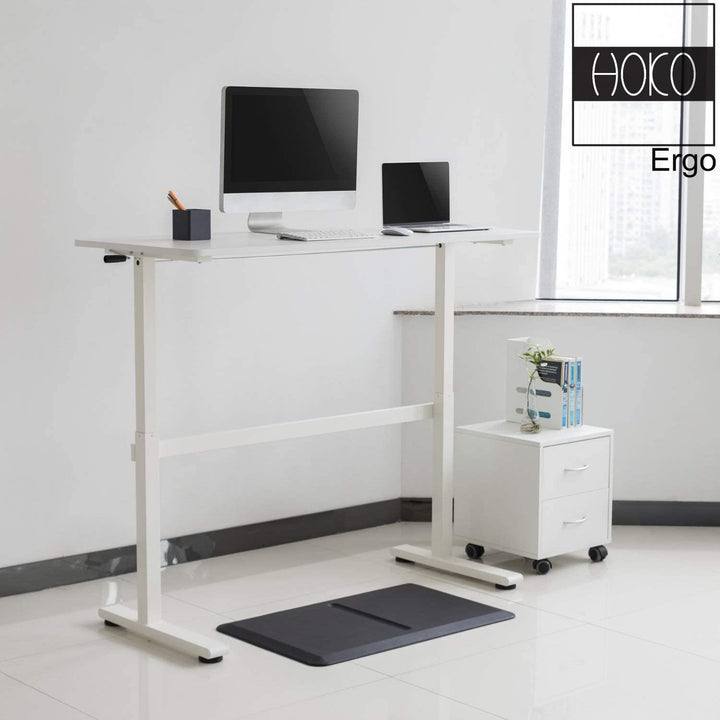 ERGO Höhenverstellbarer Schreibtisch MIT TISCHPLATTE 140 x 60cm, Weiß