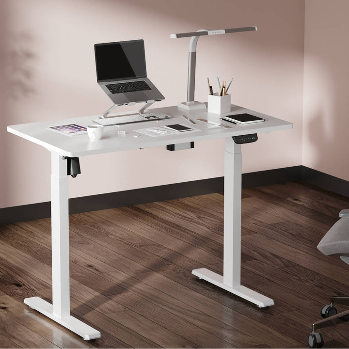 ERGO-Work-Table COMFORT Elektrisch höhenverstellbarer Tischgestell, Schreibtischfüße mit Memory Speicher Steuerung, Weiß